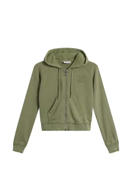 Hanorac cu glugă Juicy Couture din fleece cu aplicații verde