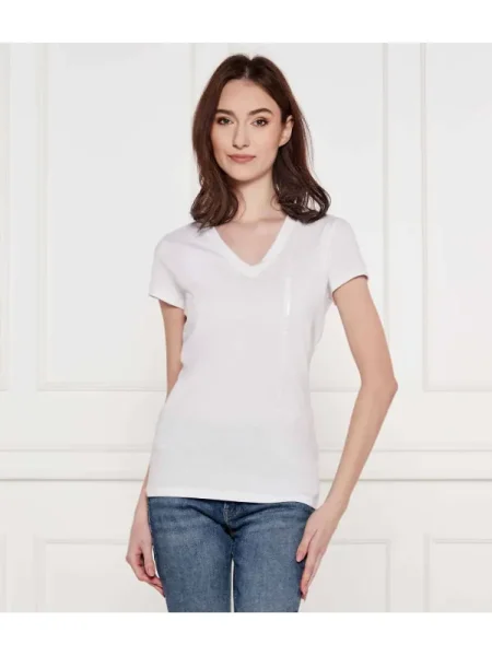 Armani Exchange Póló Slim Fit fehér