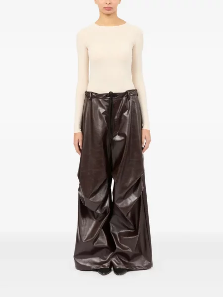 Drapiruotos kelnės Mm6 Maison Margiela ruda