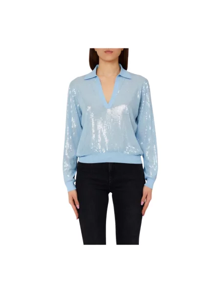 Sweter Liu Jo z cekinami niebieski