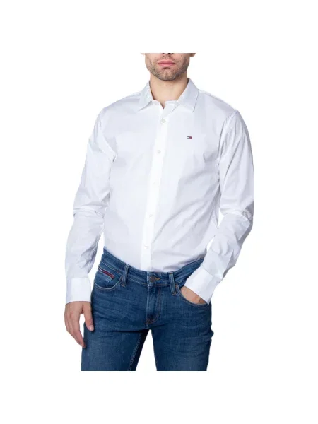 Strečová košile Tommy Jeans bílá