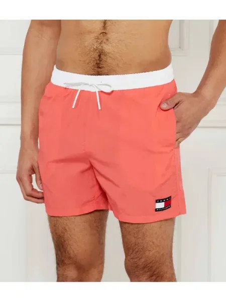 Tommy Hilfiger férfi Medium zsinórral húzható rózsaszín pipacsos úszónadrág. Méret: S piros