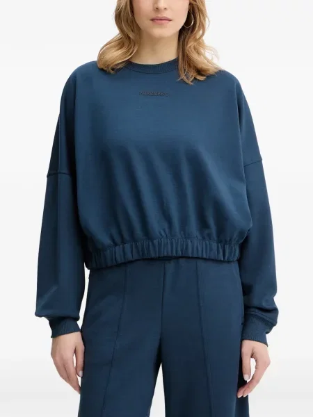 Decupat hanorac crewneck Patrizia Pepe cu decolteu rotund albastru
