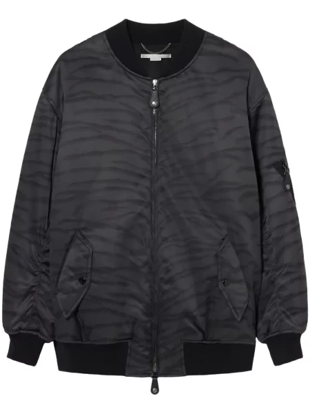 Kurtka bomber Stella Mccartney z nadrukiem w tygrysie prążki czarny