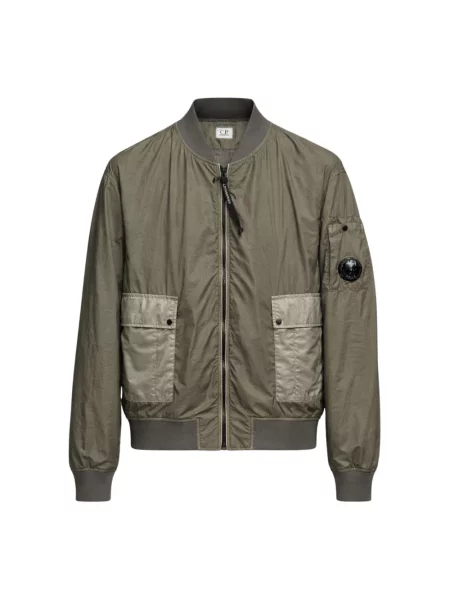 Lniany kurtka bomber C.p. Company zielony
