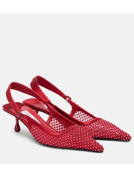Pantofi cu toc Jimmy Choo slingback roșu