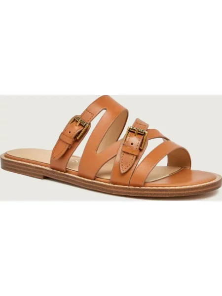 Șlapi Guess din piele maro