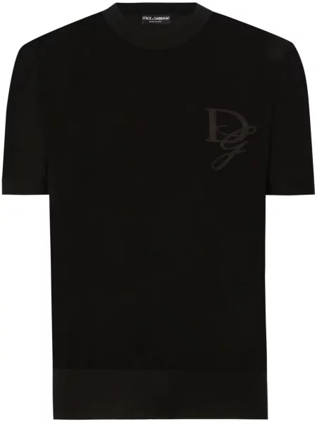 Pulover Dolce & Gabbana cu decolteu rotund negru