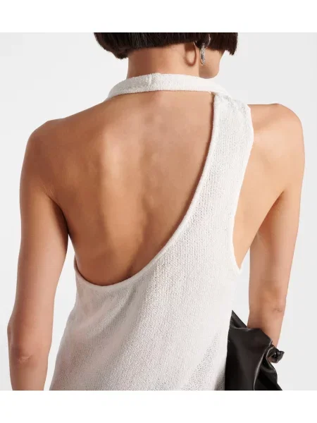 Top Proenza Schouler cu gât halter alb