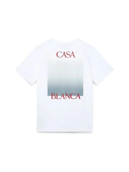 Tricou grafic Casablanca cu imagine cu gradient alb