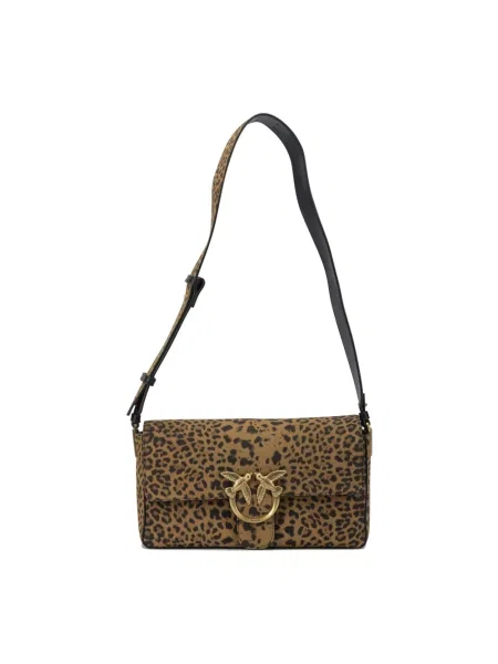 Torebka skórzana Pinko skórzana brązowa