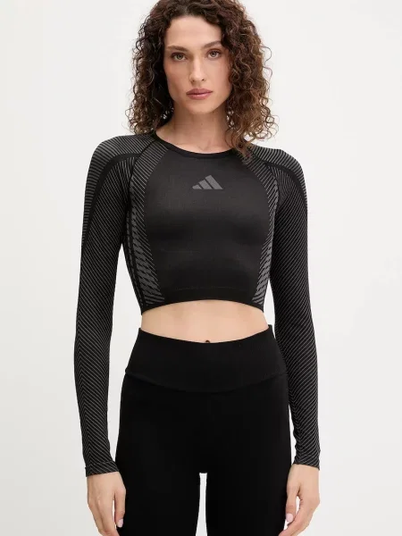 Блуза с дълги ръкави за трениране adidas Performance POWER черно