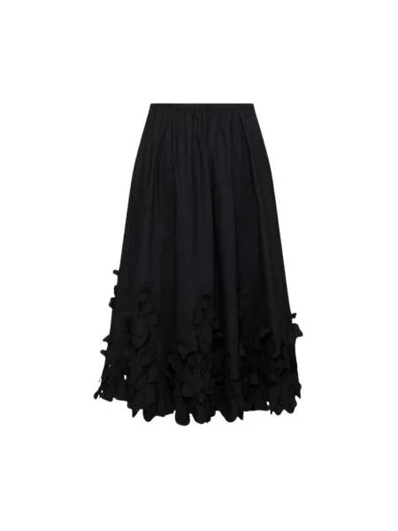 Spódnica midi Forte Forte w kwiatki do kolan czarna