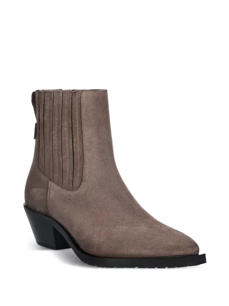 Cizme scurte Allsaints din piele de căprioară maro