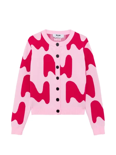 Cardigan Msgm cu imprimeu abstract roz