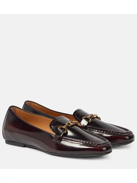 Pantofi loafer Tod's din piele violet