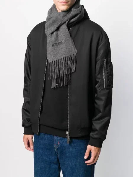 Siuvinėtas šalikas Moschino pilka