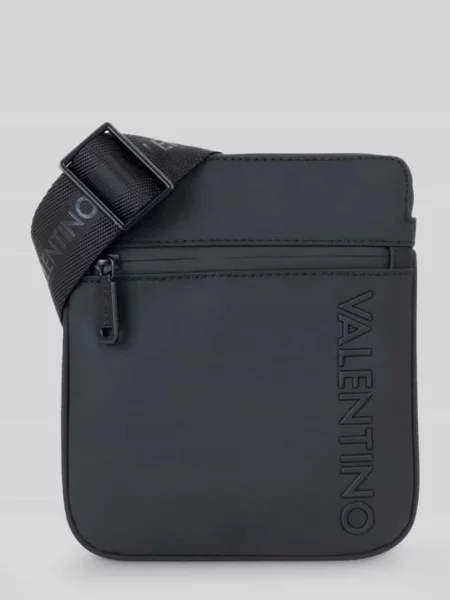 Torba na ramię z wytłaczanym logo model AXEL' Valentino Bags czarna