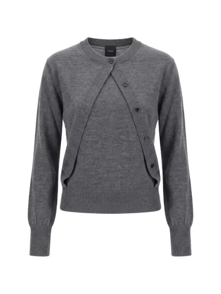 Cardigan Pinko fără mâneci gri