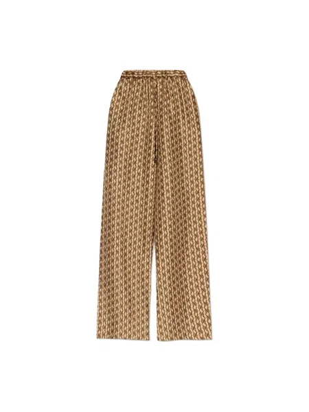 Lniany lniane spodnie Max Mara beżowy