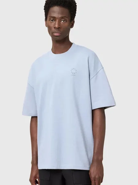 AllSaints t-shirt HAVEN gładki niebieski