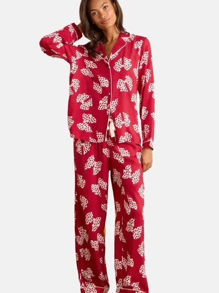 Love & roses Pijama roșu alb