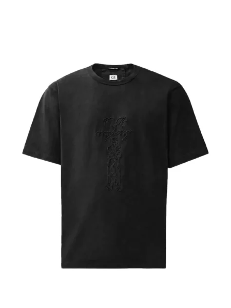 Scurt tricou C.p. Company cu mâneci scurte din jerseu negru