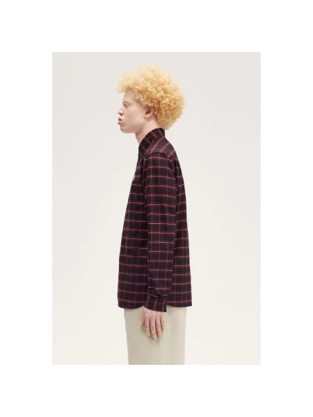 Kockovaná košeľa Fred Perry keper červená