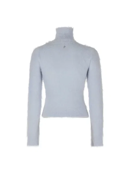 Lniany sweter z golfem Dondup niebieski
