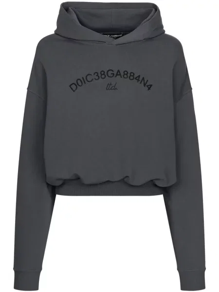Hanorac cu glugă Dolce & Gabbana cu imagine gri