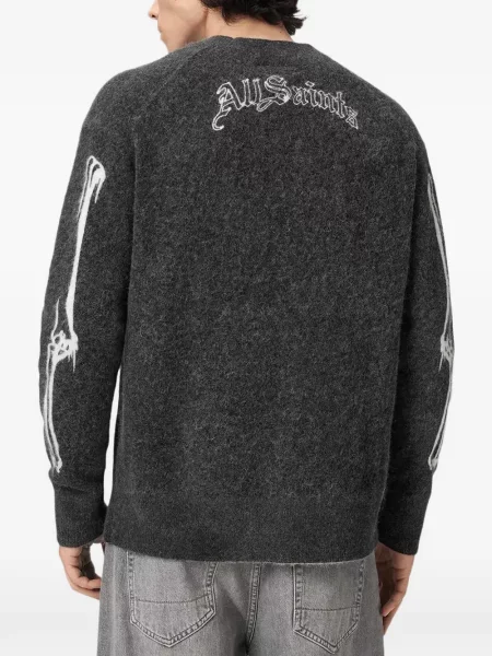 Pulover Allsaints cu imagine gri