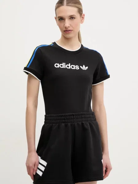 Kratka majica adidas Originals Linear črna