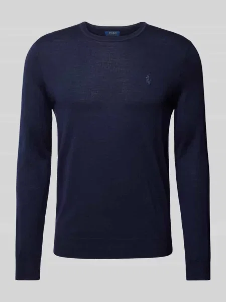 Polo Ralph Lauren sweter wełniany granatowy lekki niebieski