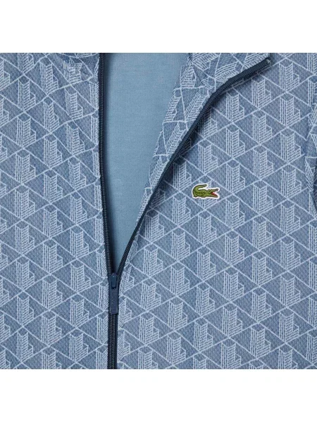Lacoste Żakardowa Bluza Dresowa Paris Zapinana Na niebieska