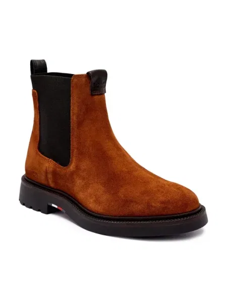 Tommy Hilfiger De piele ghete chelsea CHELSEA maro