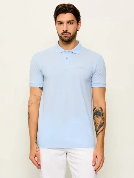 Tricou polo Boss Green albastru