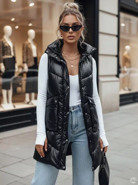 Kamizelka pikowana MARIEL Dstreet czarna
