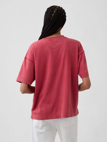 GAP Oversize tričko ohnivo / melónová červená