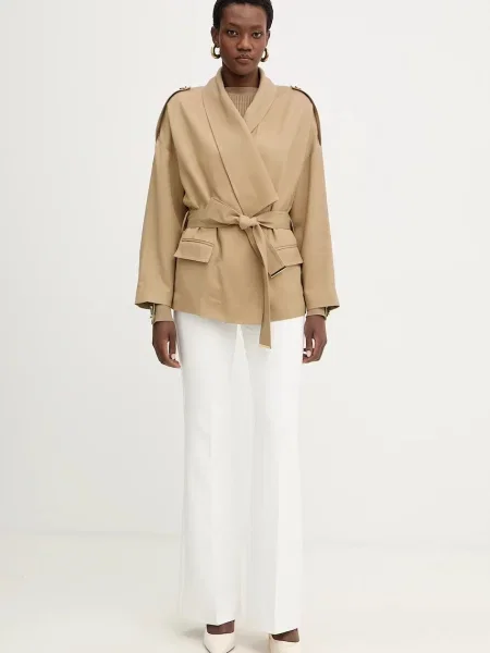 Marciano by Guess płaszcz z domieszką wełny ABBY beżowy