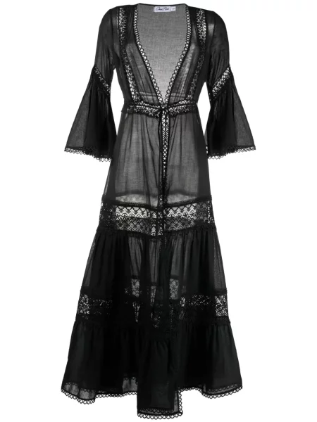 Rochie Charo Ruiz Ibiza cu broderie cu model floral cu decolteu în V negru