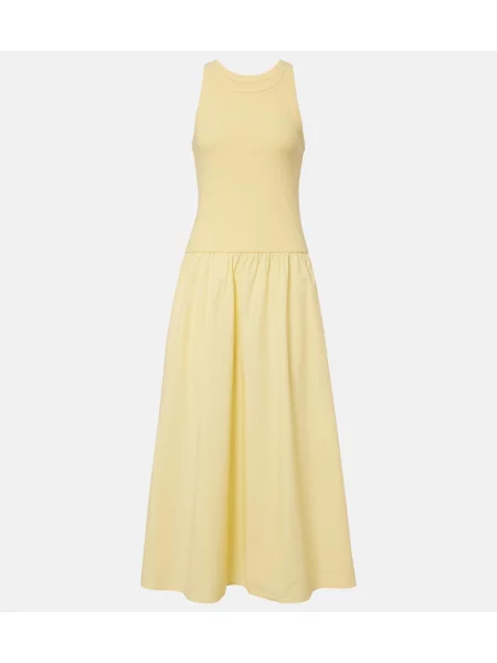 Rochie midi Velvet de catifea galben