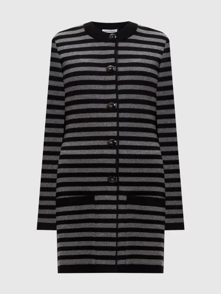 Шерстяной кардиган Sonia Rykiel в полоску черный