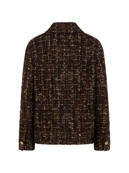 Παλτό Tagliatore tweed διπλόκουμπα καφέ