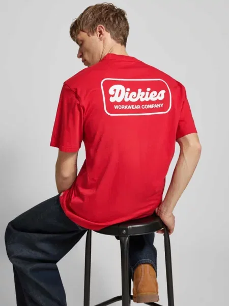 T-shirt z nadrukiem z logo Dickies czerwona