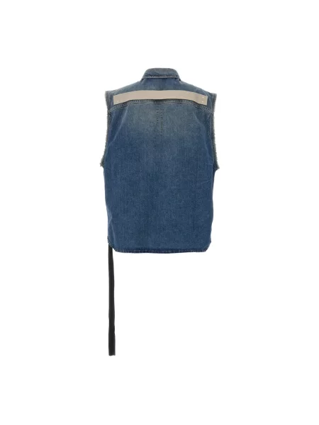 Rick Owens DRKSHDW bezrękawnik jeansowy Tommy Jumbo Outershirt przejściowy niebieski