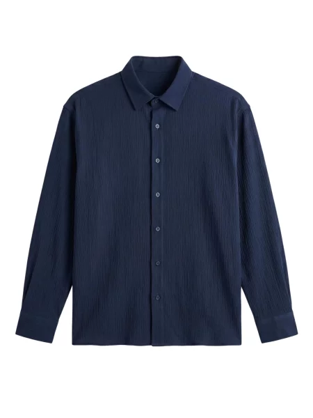 Kleidermafia Košeľa Regular Fit Cotton Shirt Navy Blue námornícka modrá