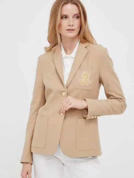 Піджак Lauren Ralph Lauren однобортний однотонна бежевий