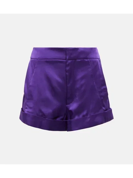 Pantaloni scurți Tom Ford din satin violet