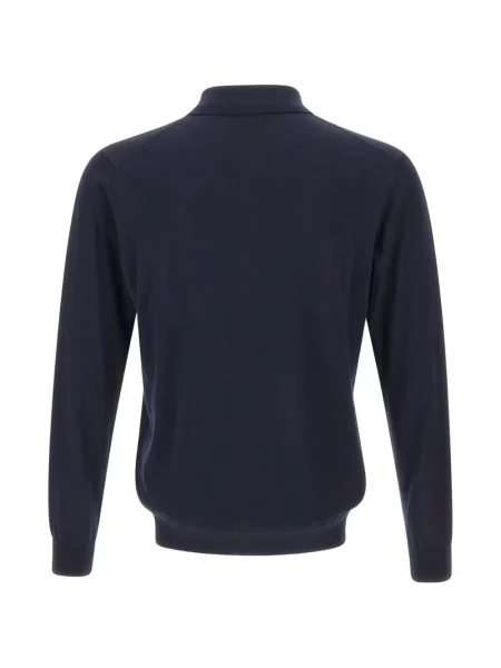Tricou polo Kangra cu nervuri albastru