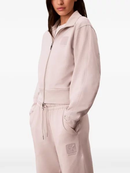 Hanorac cu fermoar Calvin Klein cu broderie roz